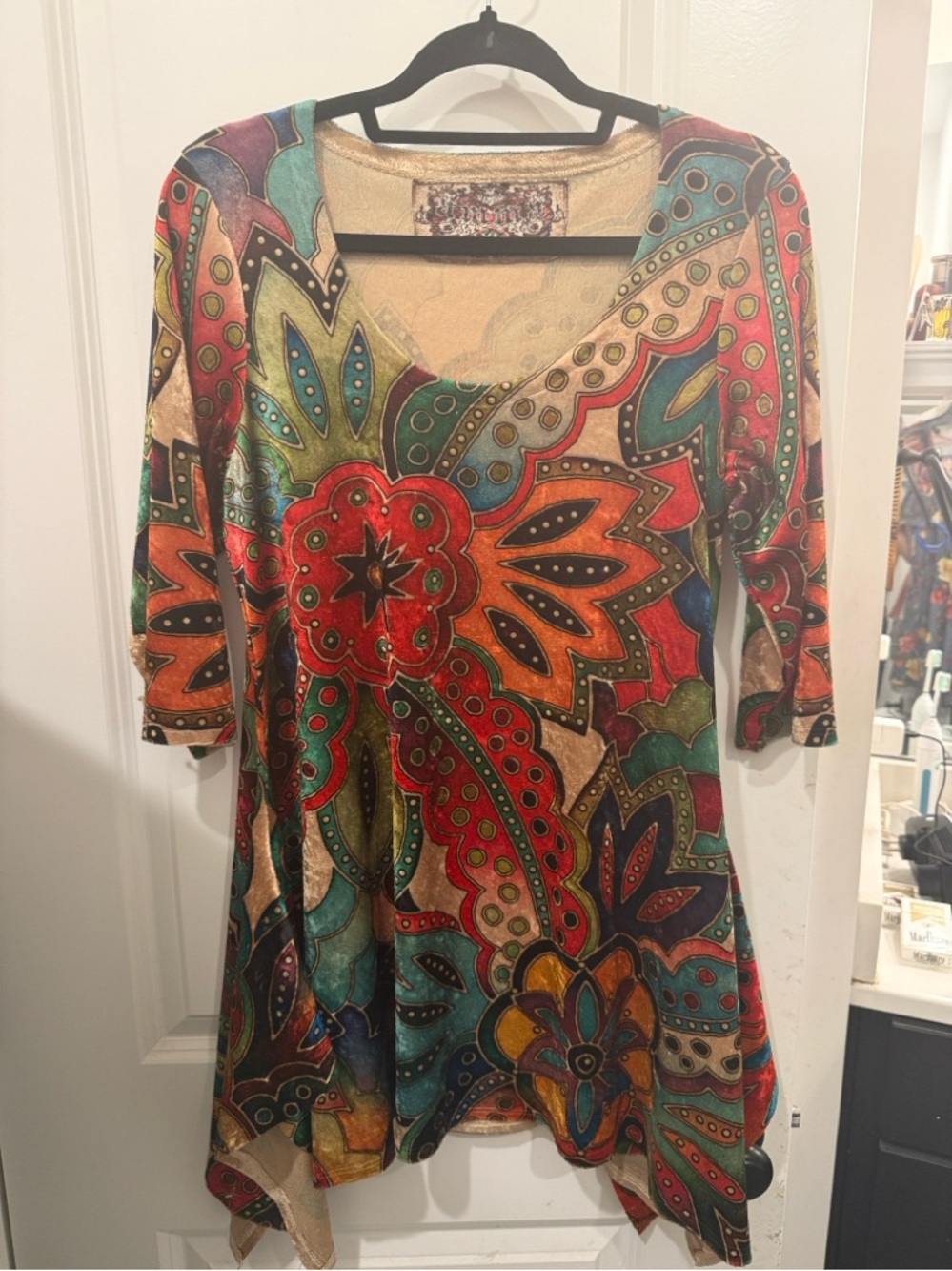 Multicolor Floral V-Neck Tunic Top
